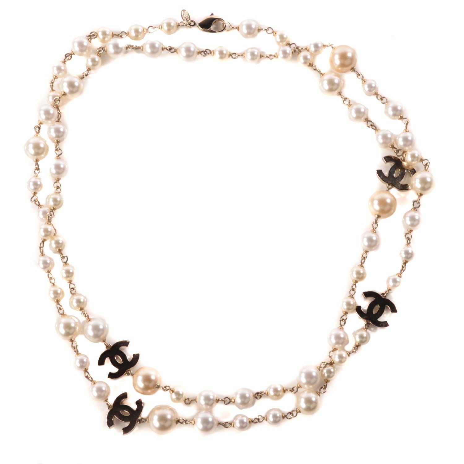 Chanel Pearl CC Long Necklace Gold 1 of 4
