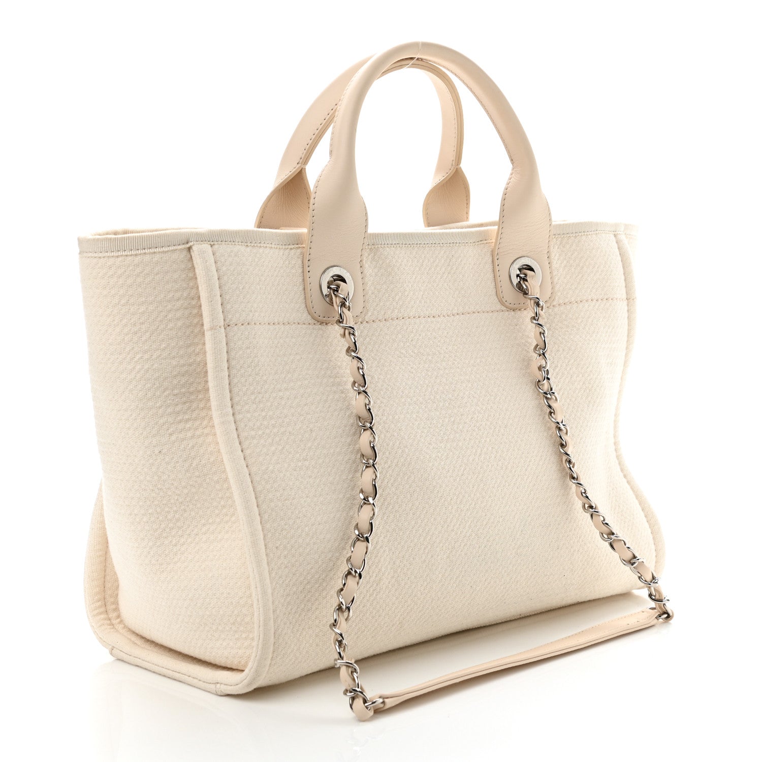 Chanel Mixed Fibers Small Deauville Tote White 4 of 14