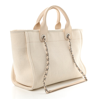 Chanel Mixed Fibers Small Deauville Tote White 4 of 14
