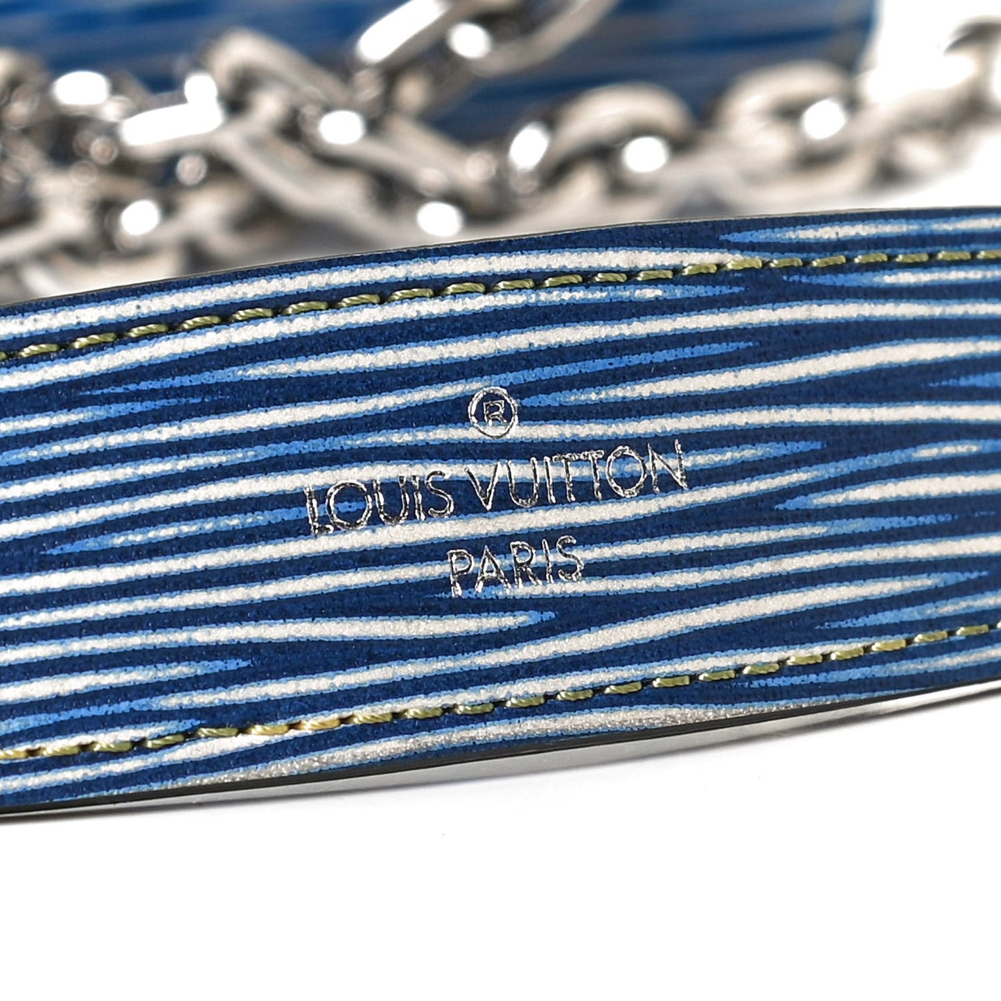 Epi Twist Chain Wallet Denim Light
