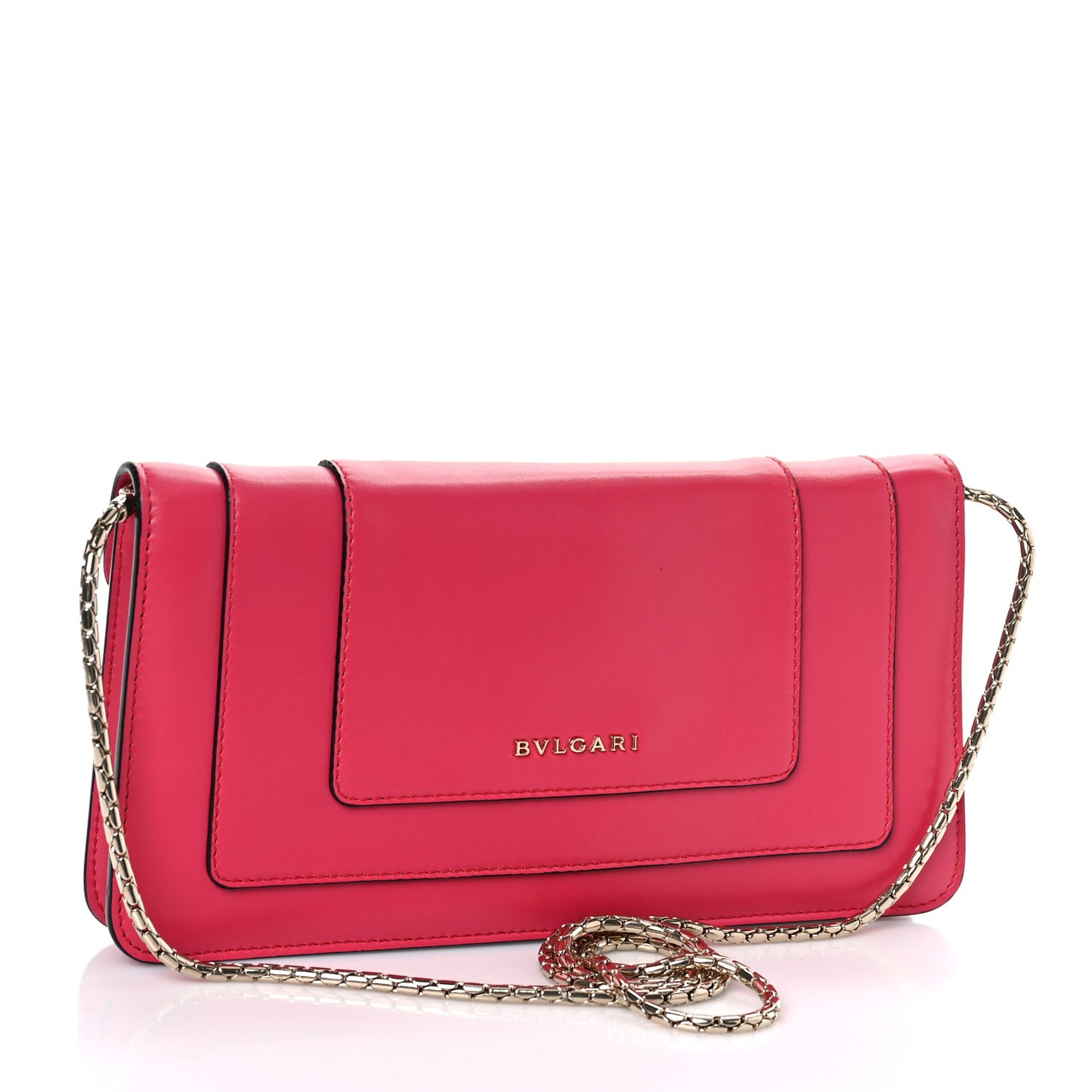 Calfskin Serpenti Forever Flap Clutch Ruby Red