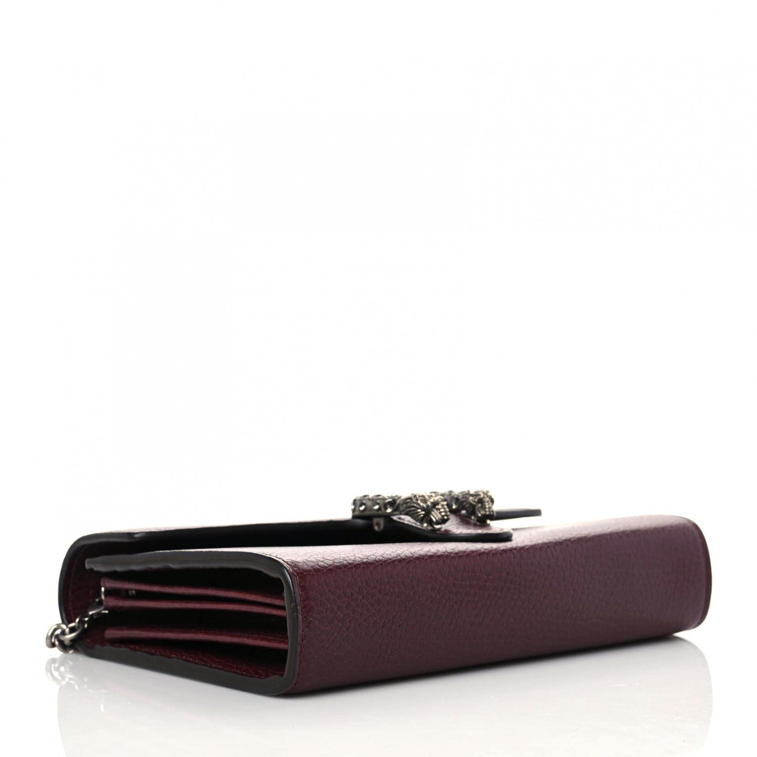 Gucci Dollar Calfskin Crystal Mini Dionysus Chain Wallet Vintage Bordeaux 4 of 14