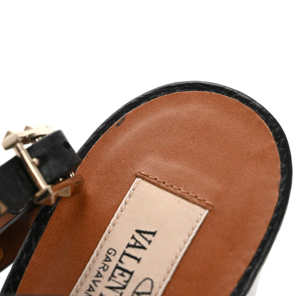 Valentino Garavani Grained Calfskin Rockstud Ankle Strap 5/105mm Sandals 39 Black 11 of 16