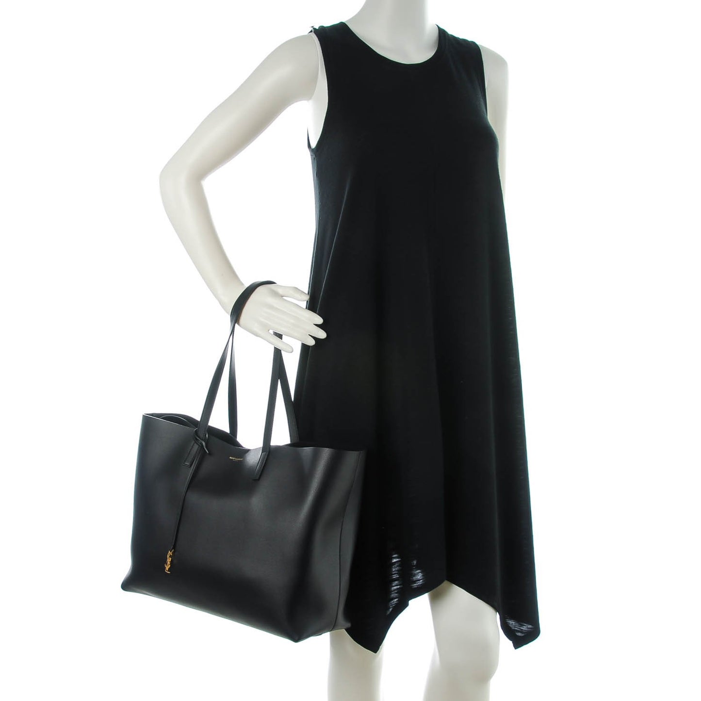 Calfskin Large Shopping Tote Black