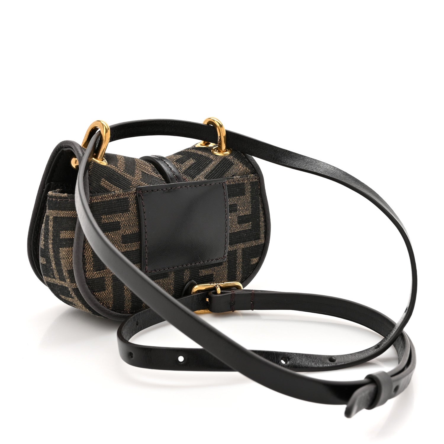 Fendi Fabric Jacquard Vitello Cher Cuoio FF 1974 Nano Fendi C'mon