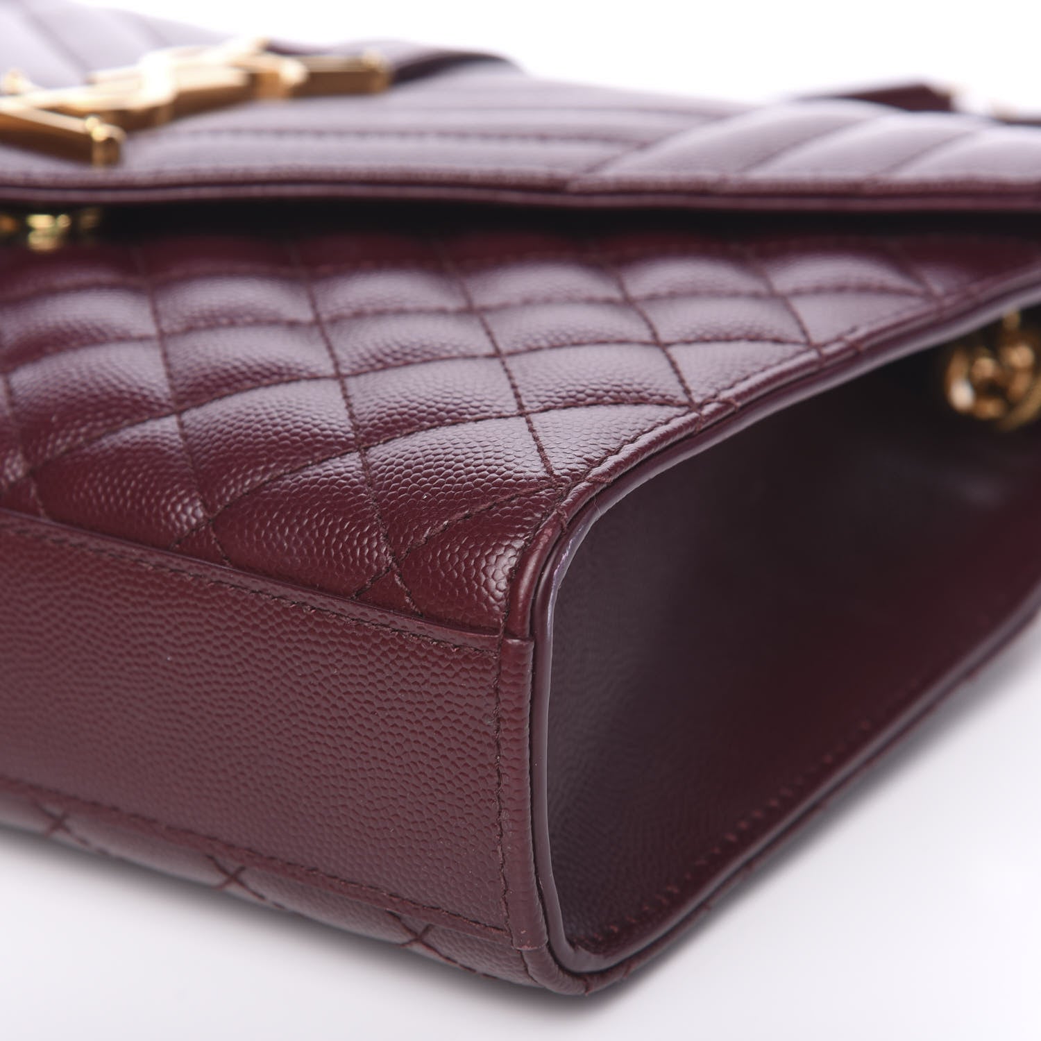 Saint Laurent Grain De Poudre Textured Mixed Matelasse Medium Triquilt Monogram Satchel Rouge Legion 10 of 12
