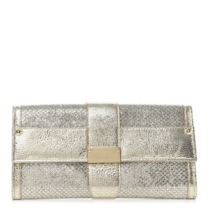 Jimmy Choo Glitter Fabric Reese Clutch Wallet Metallic 1 of 9