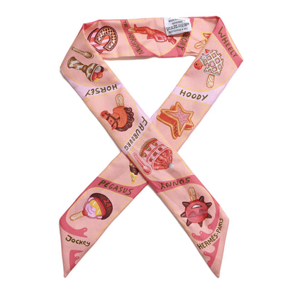Hermes Silk Funny Ice Cream Twilly Rose Poudre Corail 1 of 5