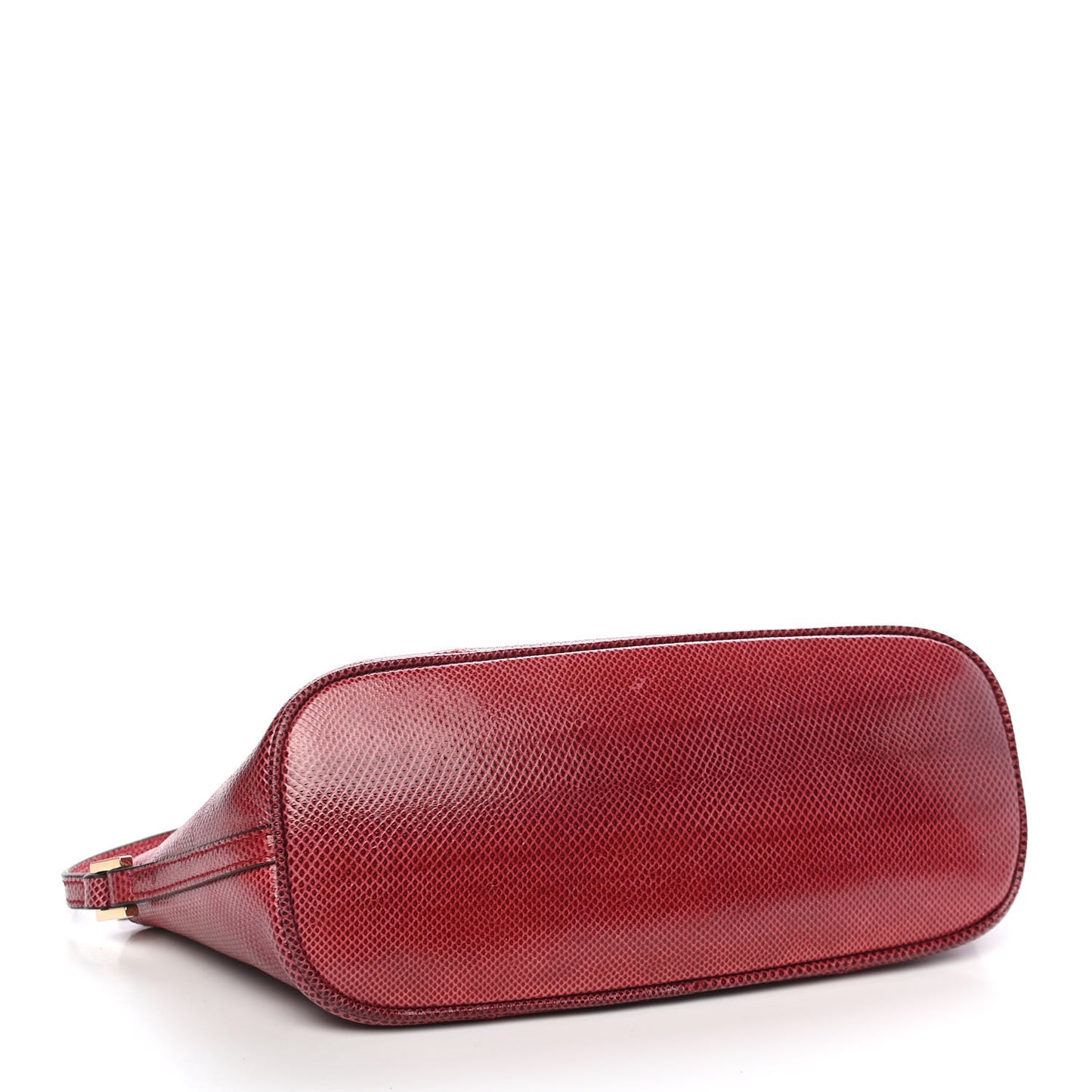 Calfskin Lizard Embossed Boat Pochette Red