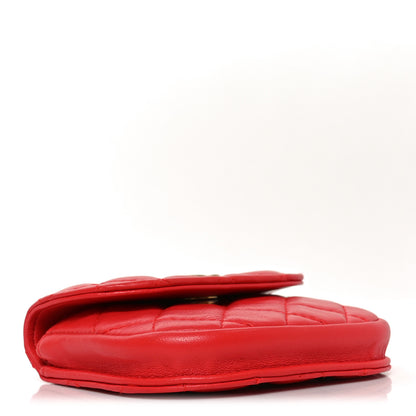 Chanel Lambskin Quilted Pearl Crush Waist Bag Red 3 of 10