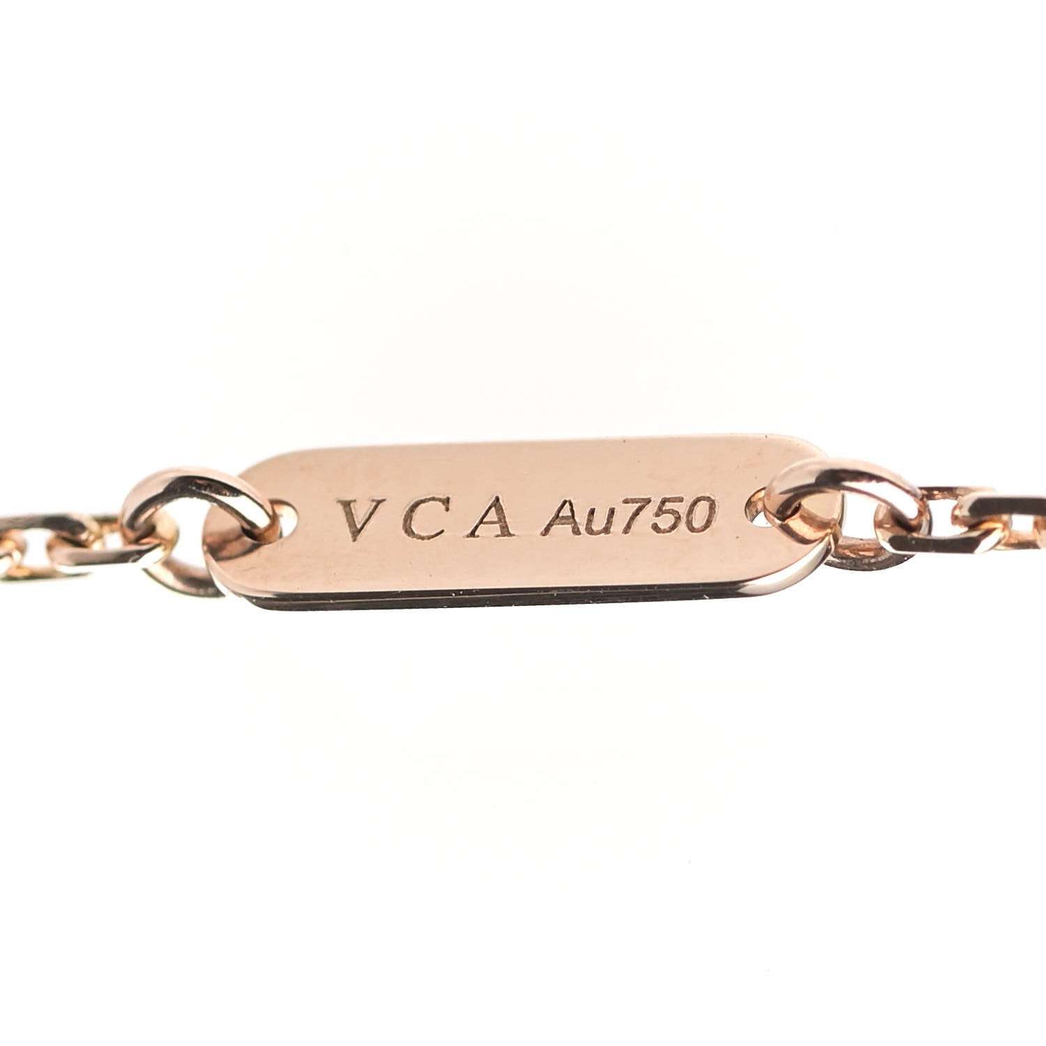 Van Cleef & Arpels 18K Rose Gold Diamond Pink Porcelain Vintage Alhambra Pendant Necklace 4 of 6