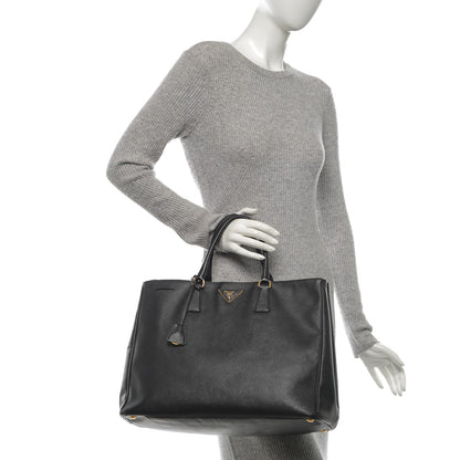 Prada Saffiano Lux Extra Large Galleria Double Zip Tote Black 2 of 13