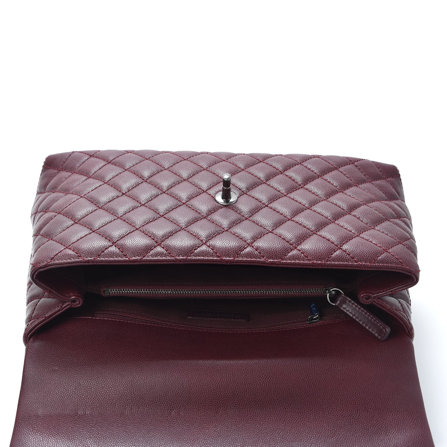 Chanel Caviar Quilted Medium Coco Handle Flap Burgundy 4 of 9
