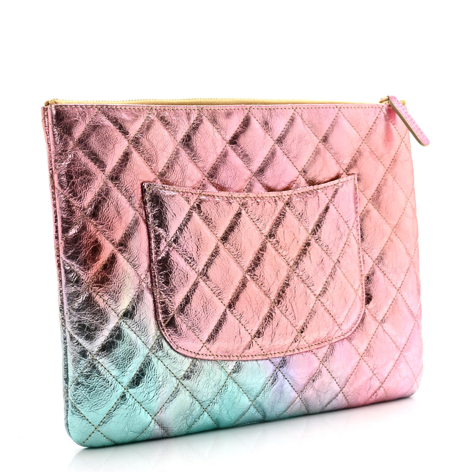 Chanel Metallic Goatskin Quilted Medium 2.55 Reissue Cosmetic Case Multicolor 3 of 8