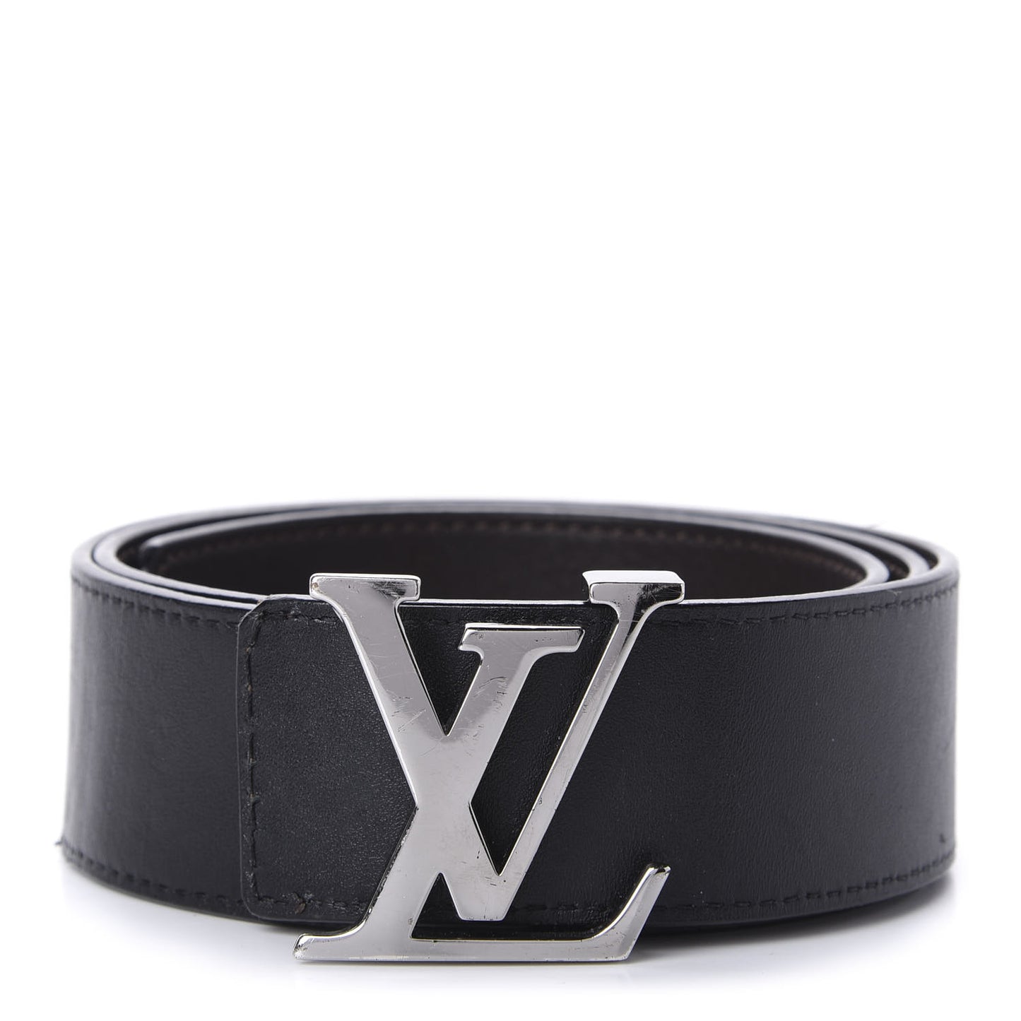 Calfskin 40mm LV Initiales Reversible Belt 90 36 Dark Brown Black
