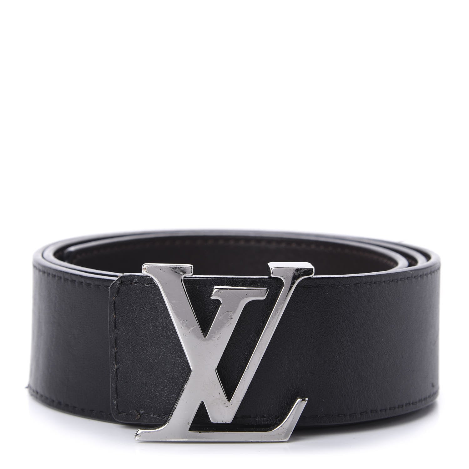 Louis Vuitton Calfskin 40mm LV Initiales Reversible Belt 90 36 Dark Brown Black 1 of 4