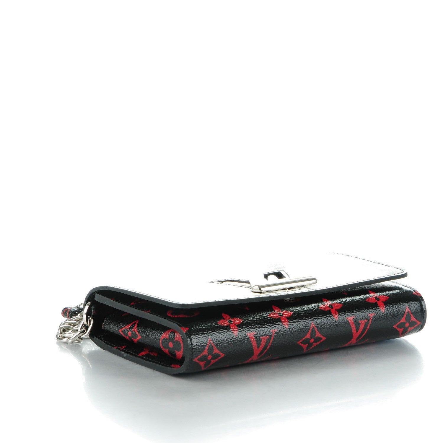 Louis Vuitton Monogram Palm Twist Chain Wallet Black White 4 of 7