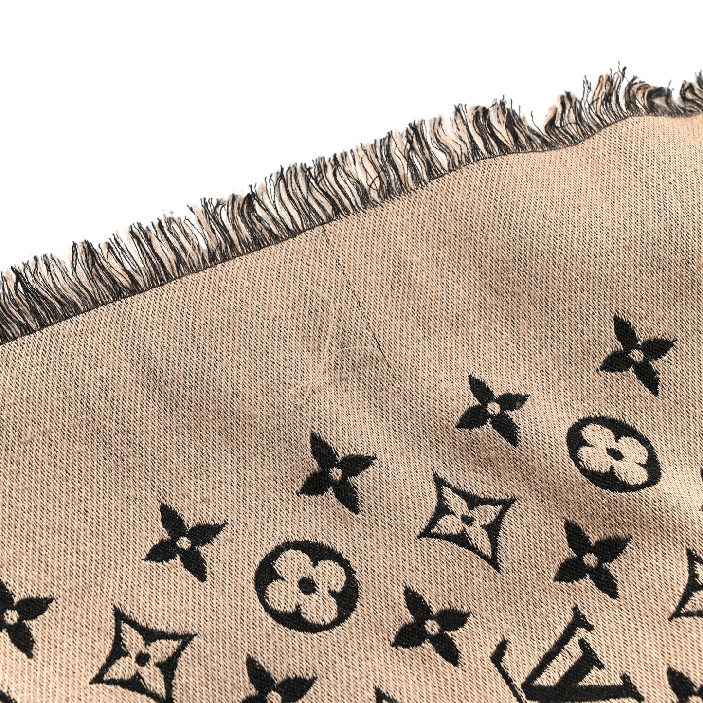 Wool Silk Monogram So LV Chale Beige Black