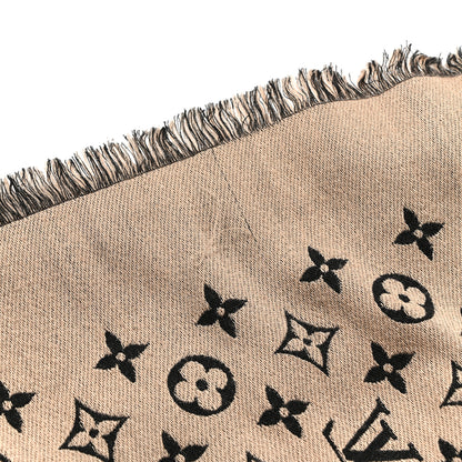 Louis Vuitton Wool Silk Monogram So LV Chale Beige Black 5 of 5
