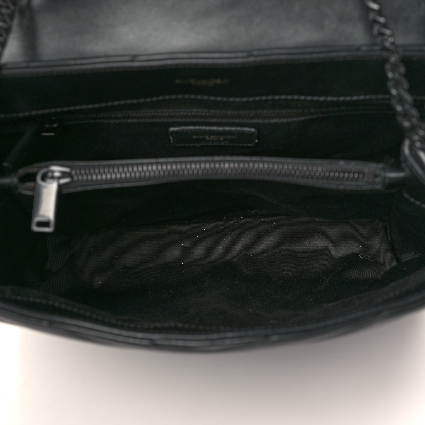 Calfskin Y Quilted Monogram Monochrome Medium Loulou Chain Satchel Black
