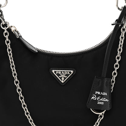Prada Nylon Re-Edition 2005 Shoulder Bag Black 8 of 11