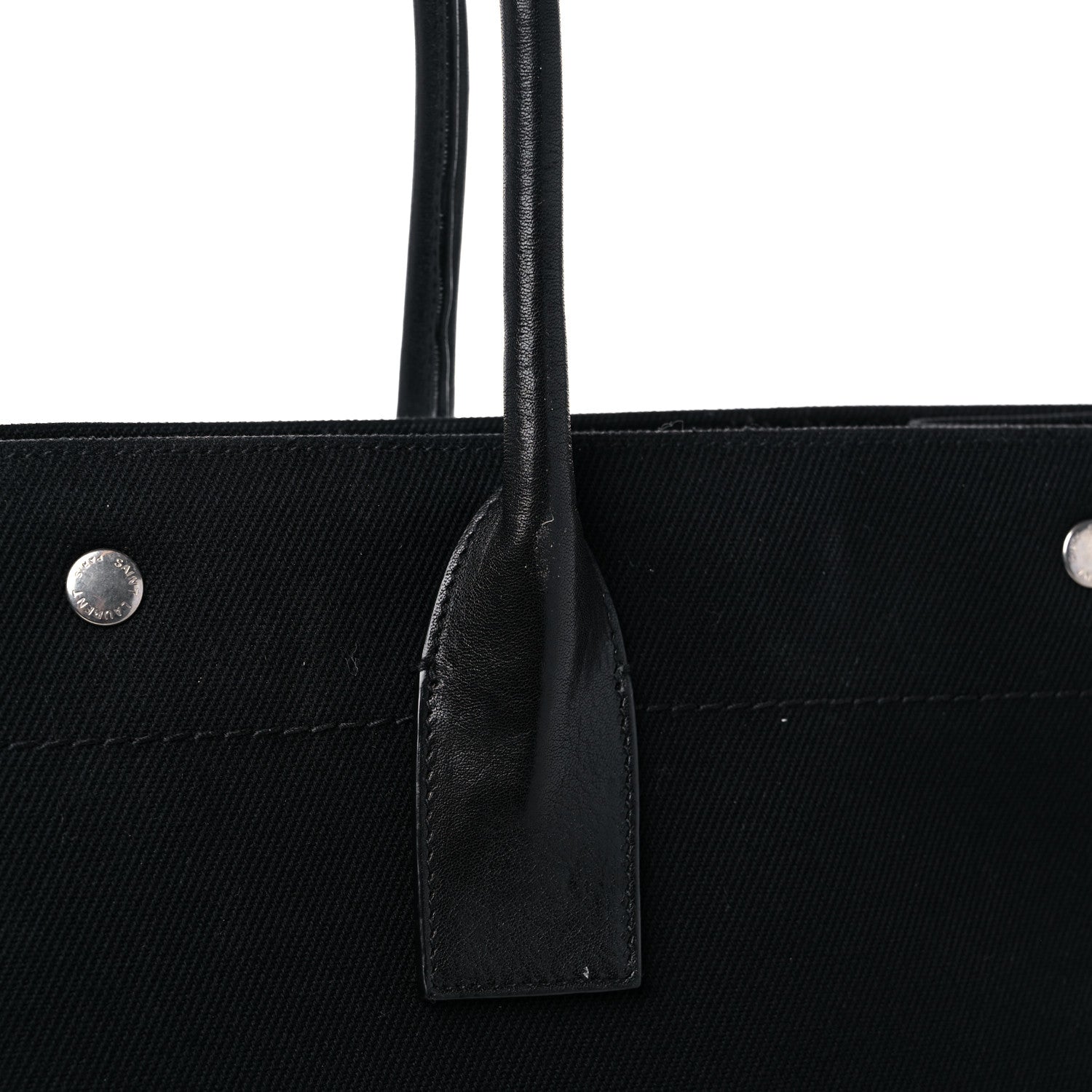 Saint Laurent Linen Calfskin Rive Gauche Tote Black 14 of 19