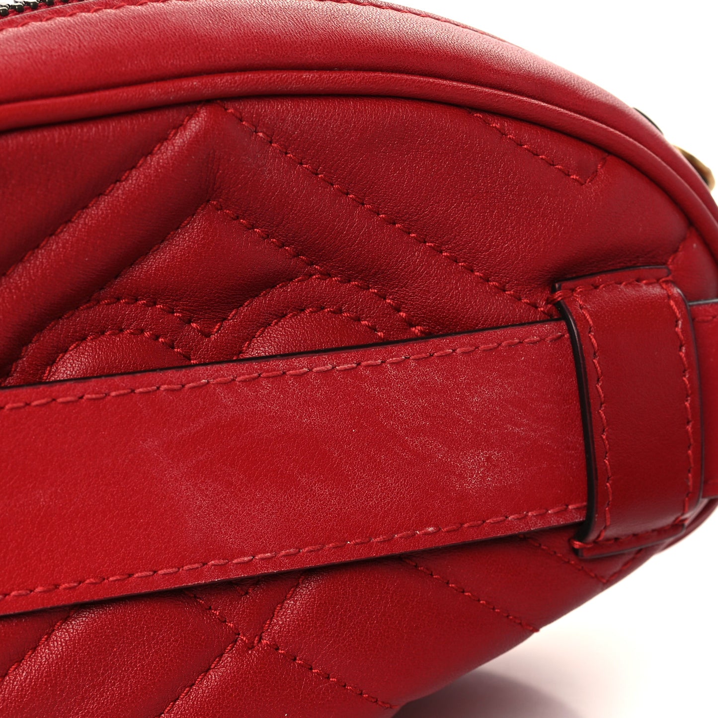 Calfskin Matelasse GG Marmont Belt Bag 85 34 Hibiscus Red