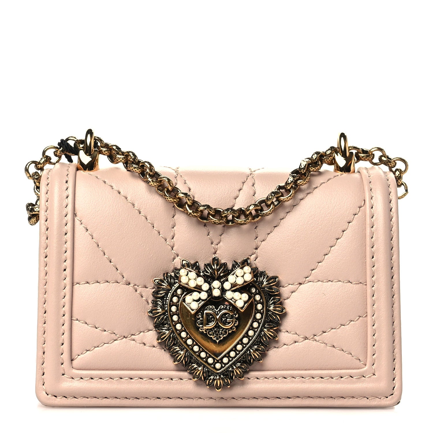 Dolce & Gabbana Calfskin Micro Devotion Crossbody Bag Cipria 1 of 5