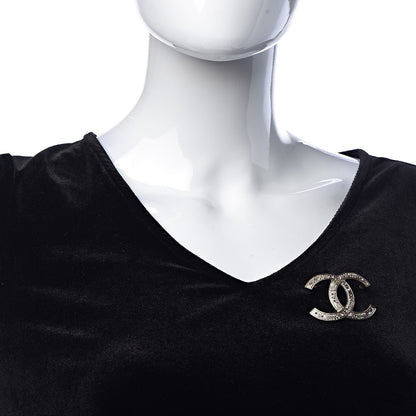 Chanel Crystal CC Brooch Gold Purple 2 of 5