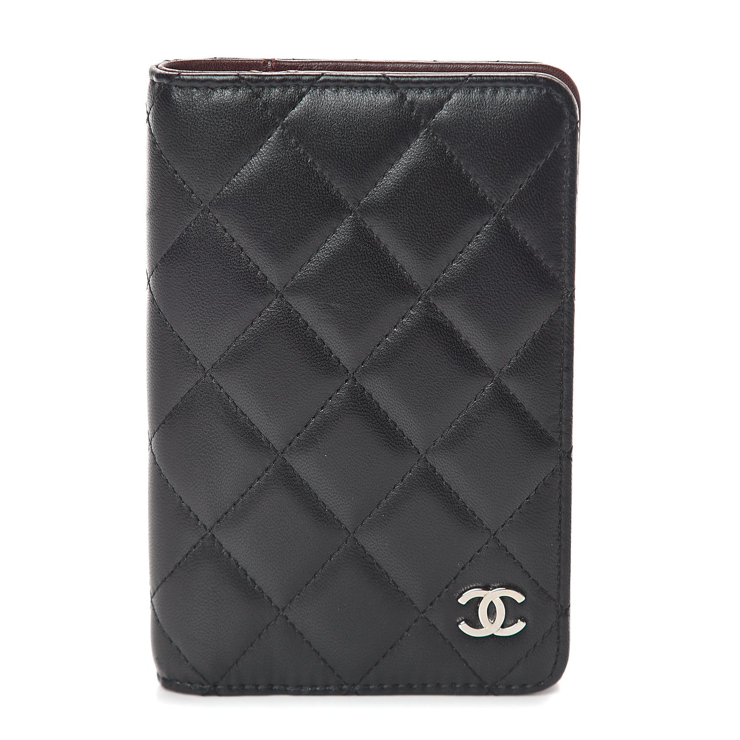 Lambskin Quilted Small Agenda Cover Black