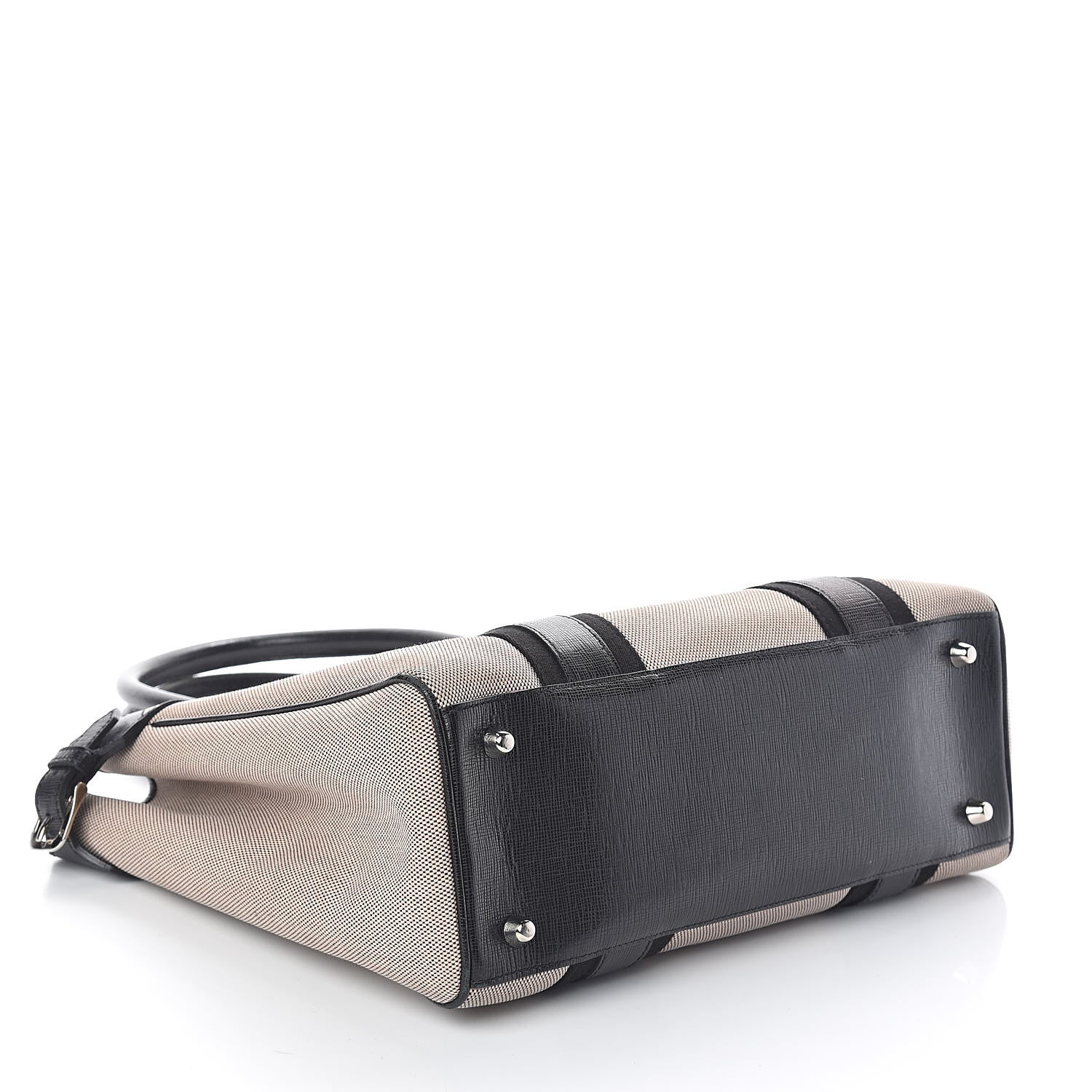 Burberry Canvas Calfskin Logo Tote Black 4 of 9