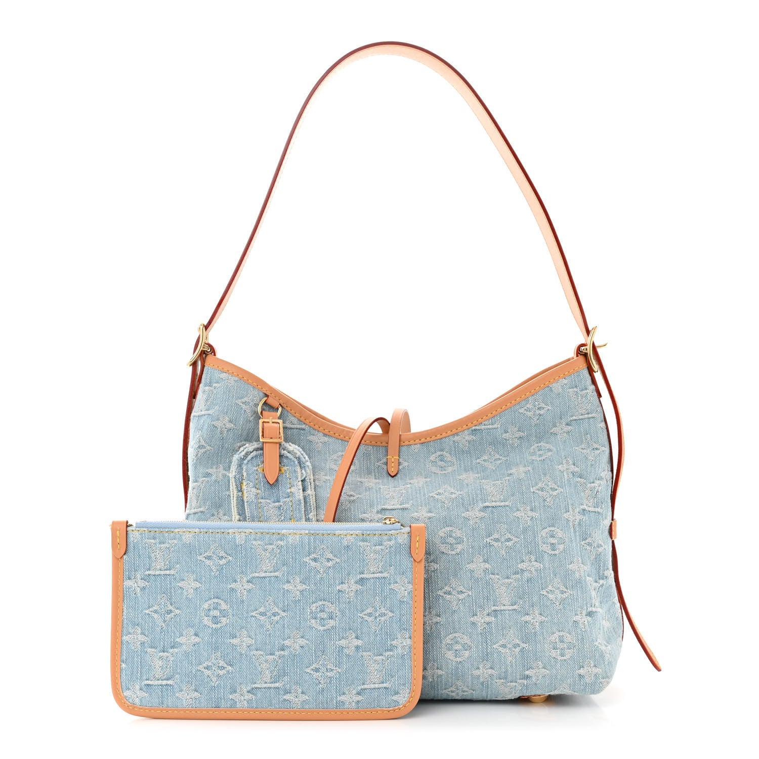 Louis Vuitton Monogram Denim CarryAll PM Sky Blue 3 of 10
