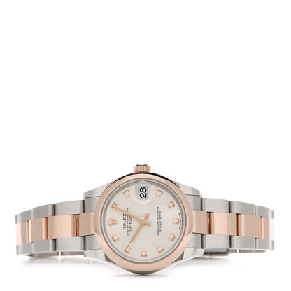Rolex Stainless Steel 18K Everose Diamond 31mm Oyster Perpetual Datejust Watch Silver 178241 2 of 5