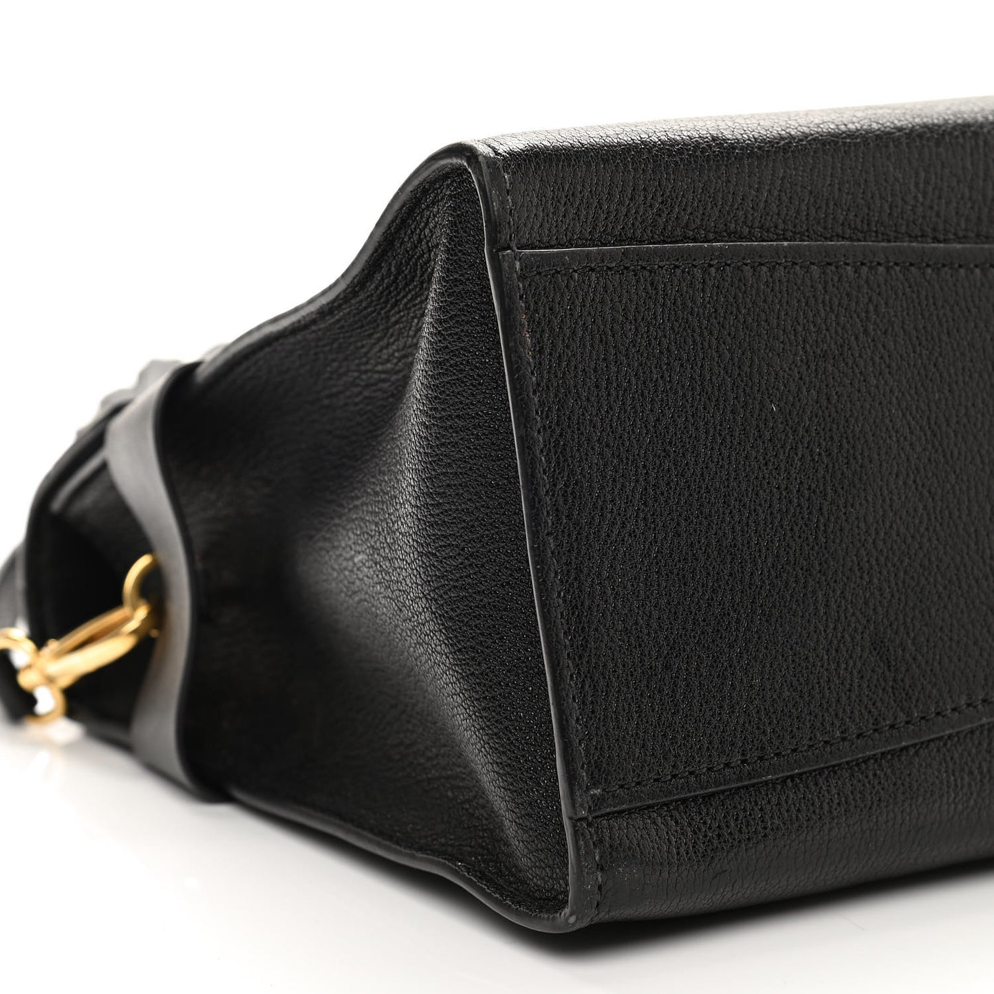 Goatskin Medium Madras Click Top Handle Black