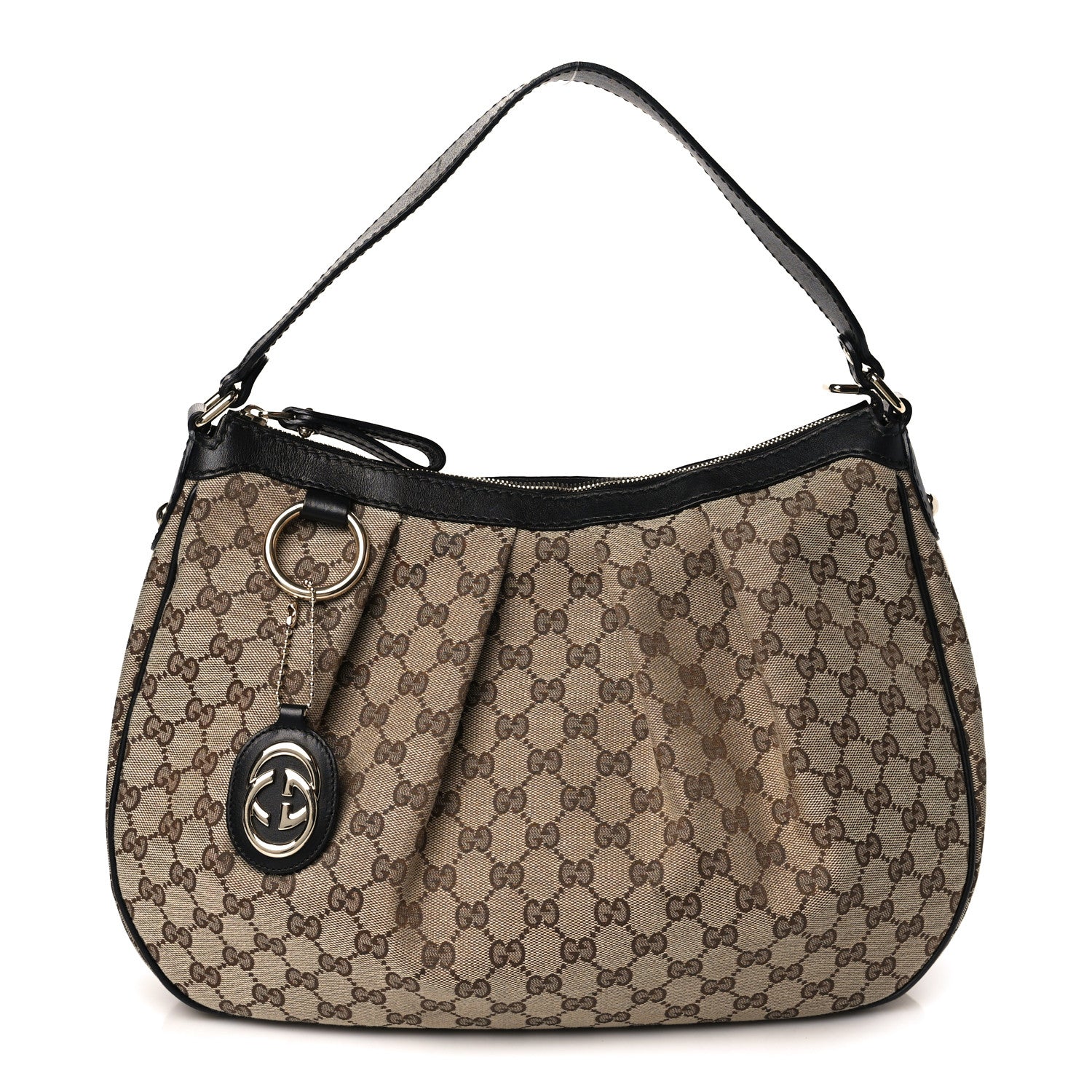 Gucci Monogram Medium Sukey Hobo Dark Brown 1 of 9