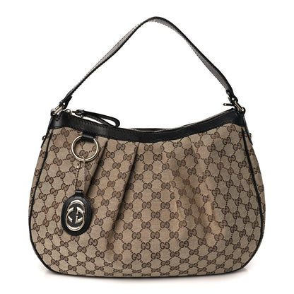 Gucci Monogram Medium Sukey Hobo Dark Brown 1 of 9