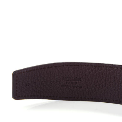 Hermes Box Togo 32mm H Belt 85 Black Chocolate 3 of 6
