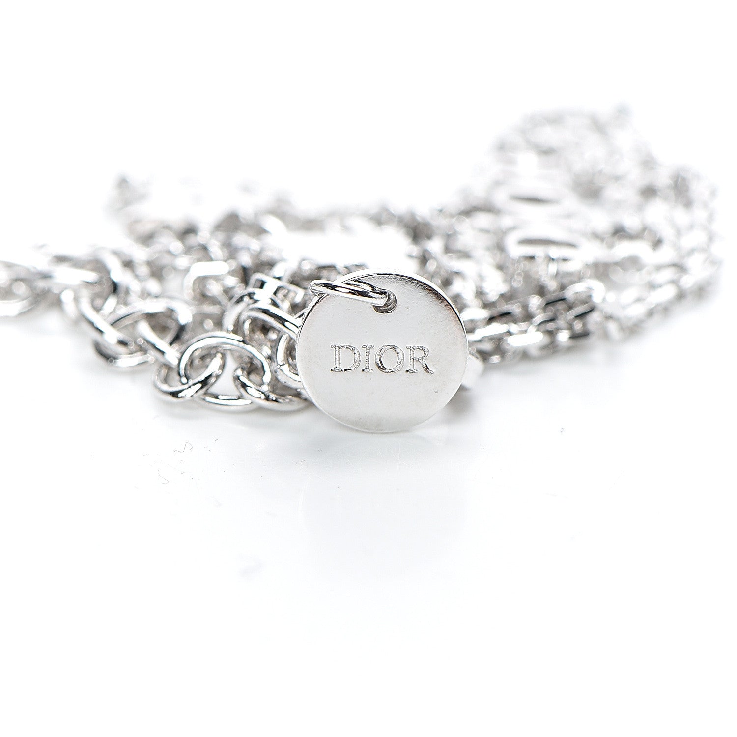 Christian Dior Crystal Star Elephant Necklace Silver 4 of 6