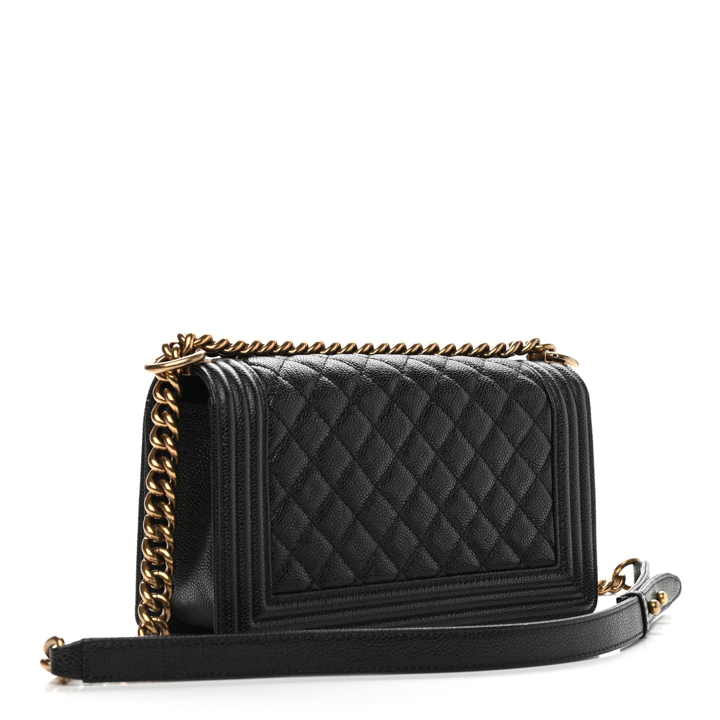 Caviar Quilted Medium Boy Flap Black