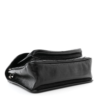Saint Laurent Crinkled Calfskin Matelasse Monogram Medium Niki Chain Satchel Black 4 of 11