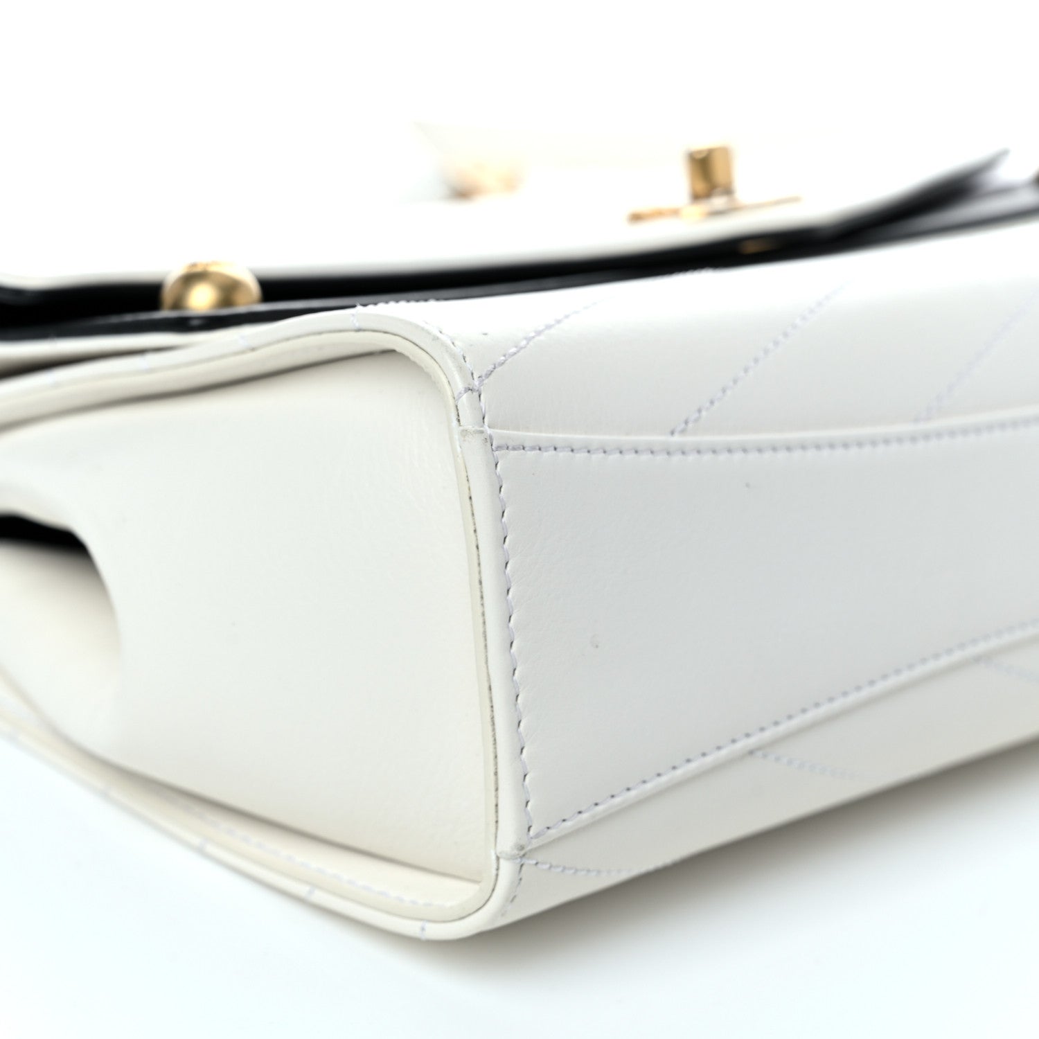 Chanel Calfskin Chevron Quilted Medium Casual Trip Flap White 9 of 10