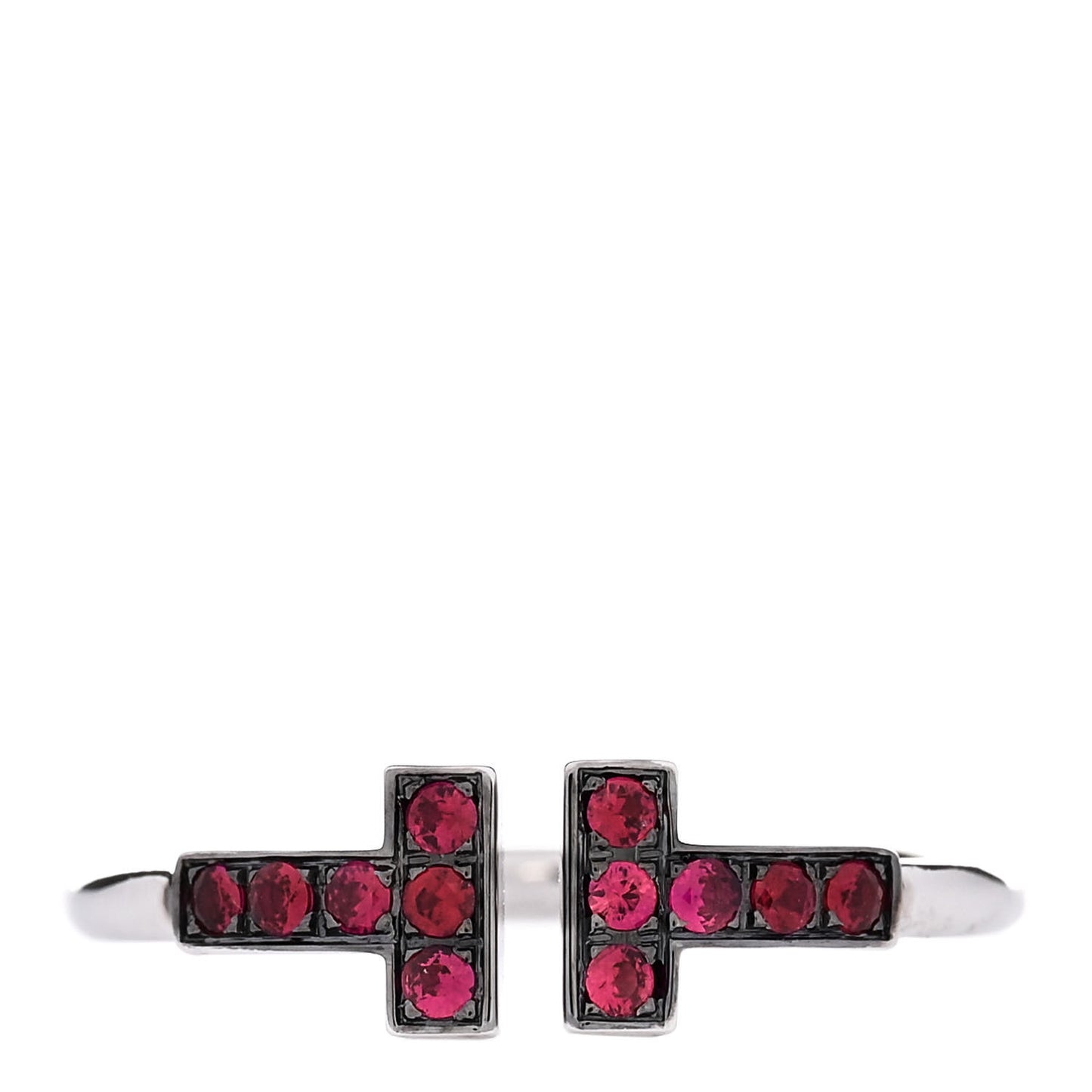 18K White Gold Ruby T Wire Ring 52 6