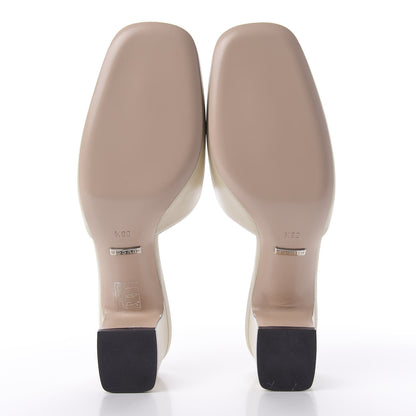 Gucci Malaga Kid Crystal Square G Madelyn Mules 38.5 Vintage White 5 of 10