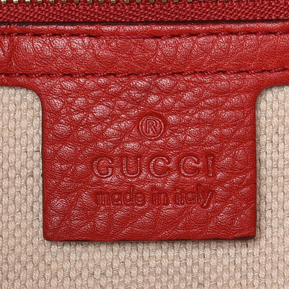 Gucci Pebbled Calfskin Large Soho Shoulder Bag Red 8 of 15