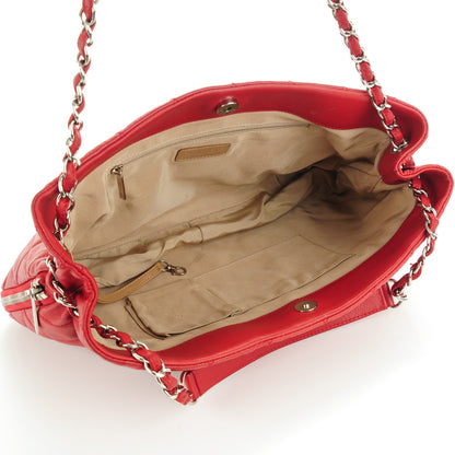 Chanel Caviar Quilted Expandable Zip Shoulder Bag Red 5 of 7