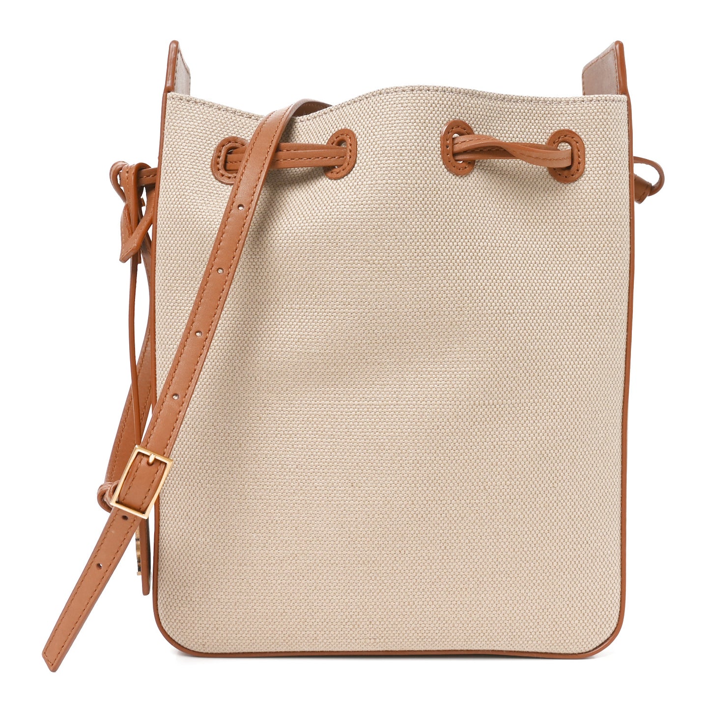 Canvas Calfskin Small Bucket Bag Desert Dust Brick