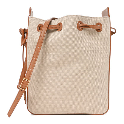 Saint Laurent Canvas Calfskin Small Bucket Bag Desert Dust Brick 1 of 10