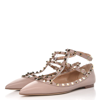 Valentino Garavani Nappa Rockstud Cage Ballerina Flats 41.5 Poudre 2 of 8