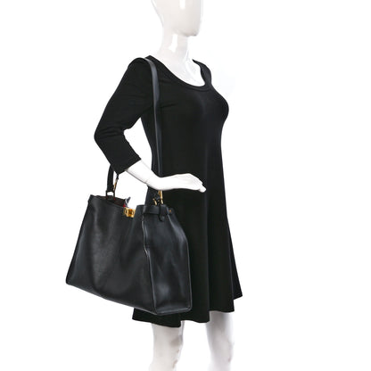 Fendi Vitello Seta Century Large Peekaboo X-Lite Black Fragola 2 of 8