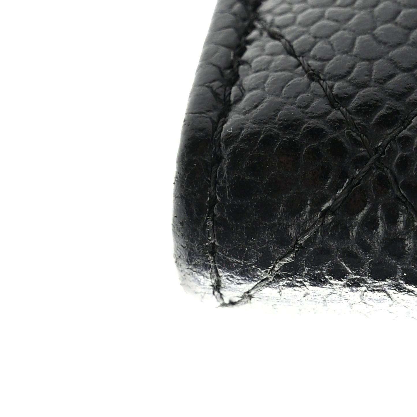 Caviar Quilted Large Gusset Flap Wallet Black
